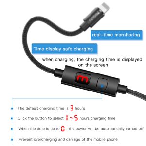 کابل لایتنینگ یسیدو Yesido CA46 Timing Cut Off 2.4A دارای قطع کن تایمر دار
