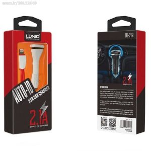 شارژر فندکی الدینیو مدل DL-219 به همراه کابل تبدیل microUSB